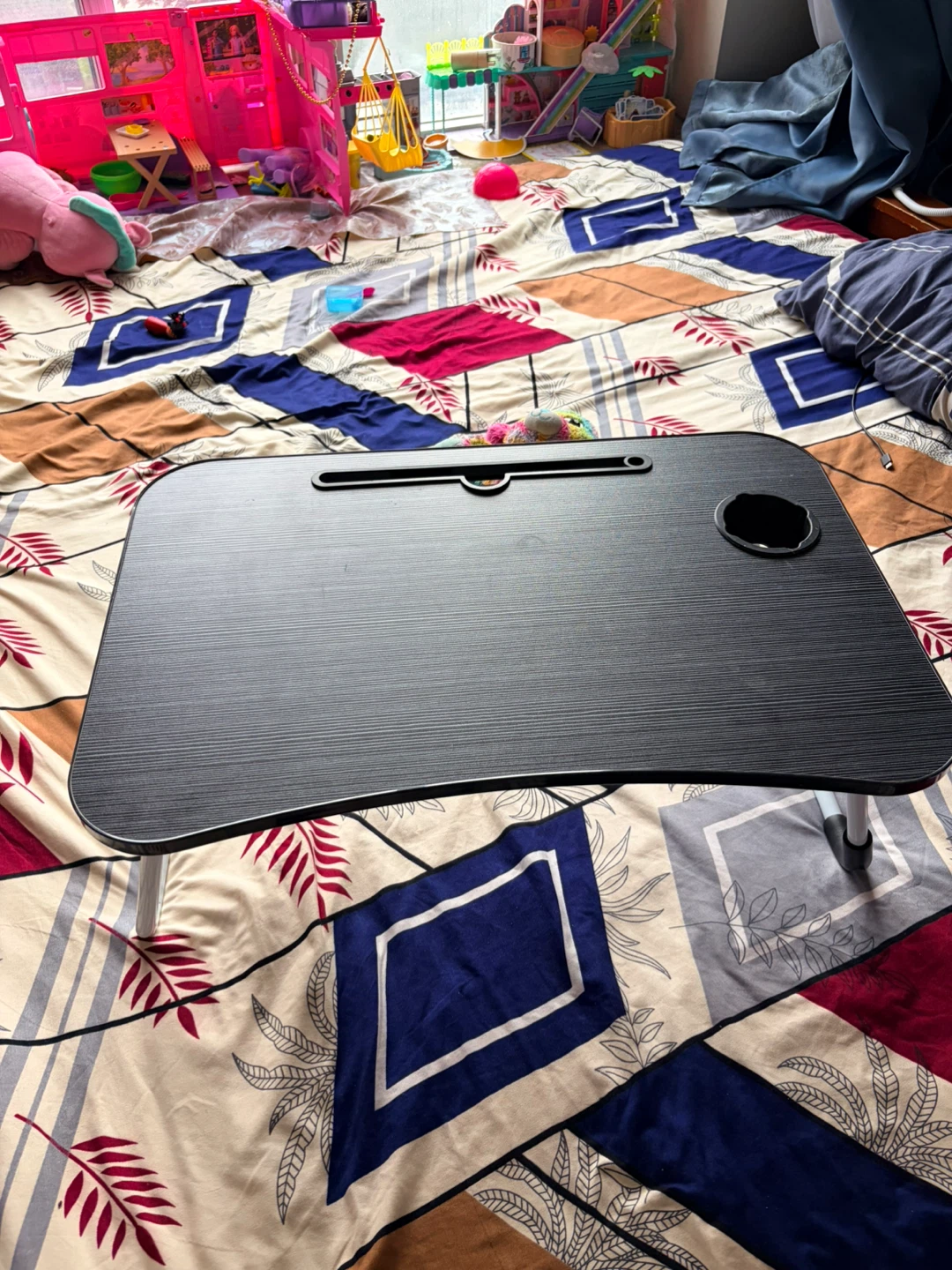 Portable Laptop Bed Tray Table with Cup Holder - photo 4