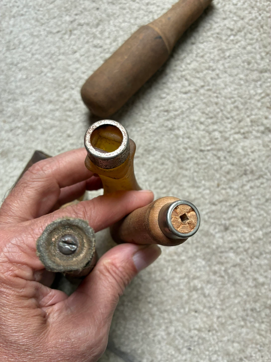 $2 Vintage wood handles antique tools woodworking metal - photo 2