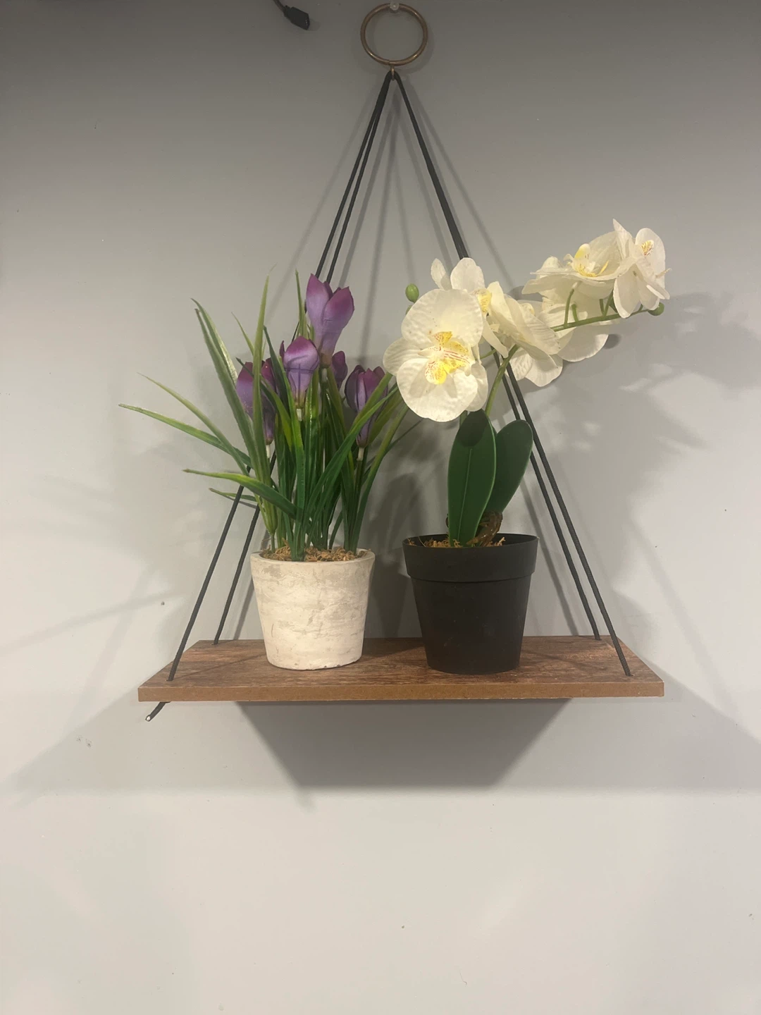Hanging Shelf with Artificial Plants
