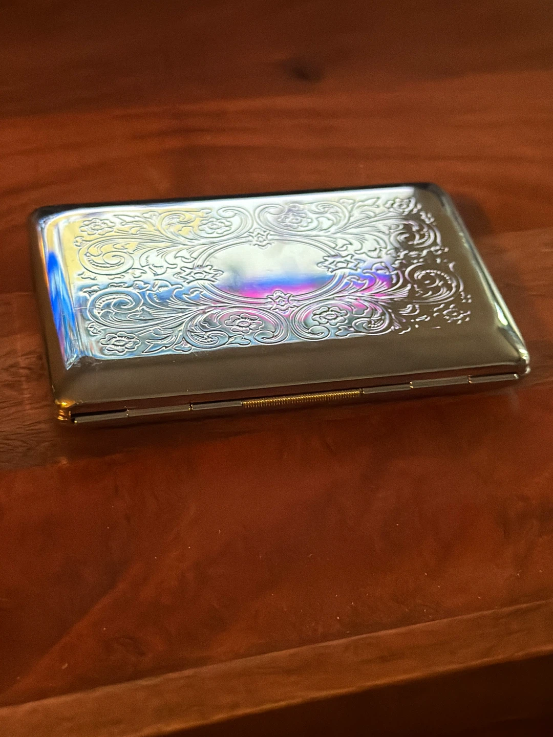 Vintage Ornate Card Holder (Silver Tone) New