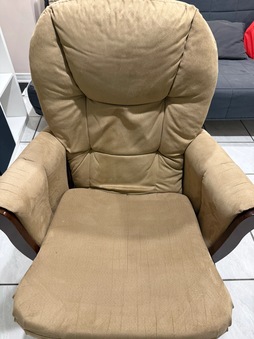 Used Tan Glider Rocking Chair - photo 2