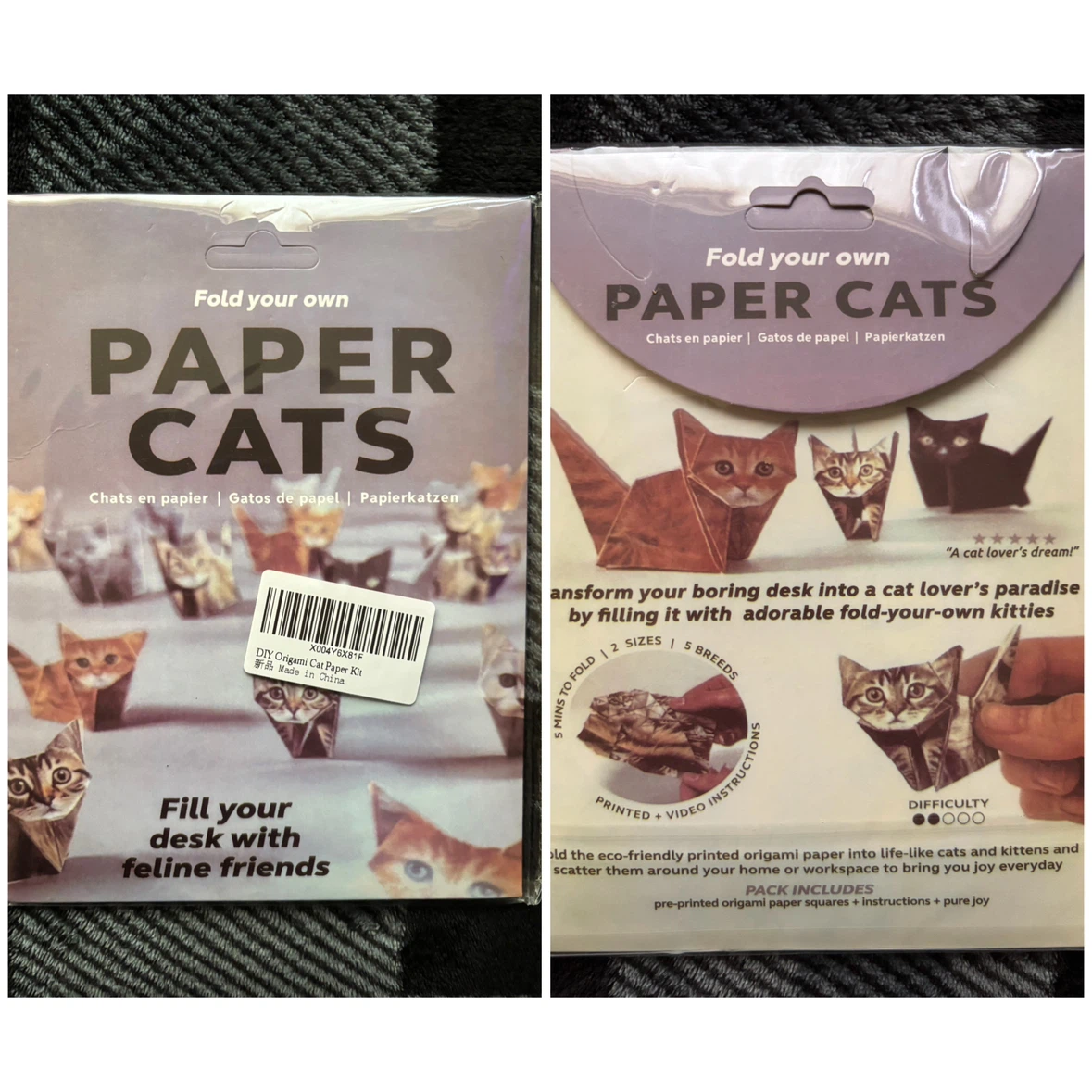 Origami Paper Cat Kit