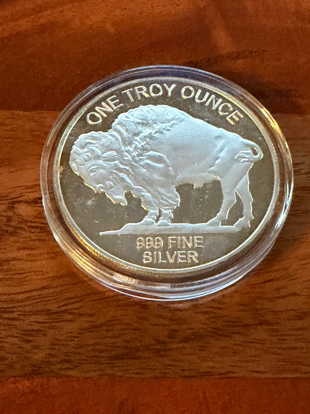 One Troy Ounce 999 Fine Silver Coin Indian/Buffalo - photo 2