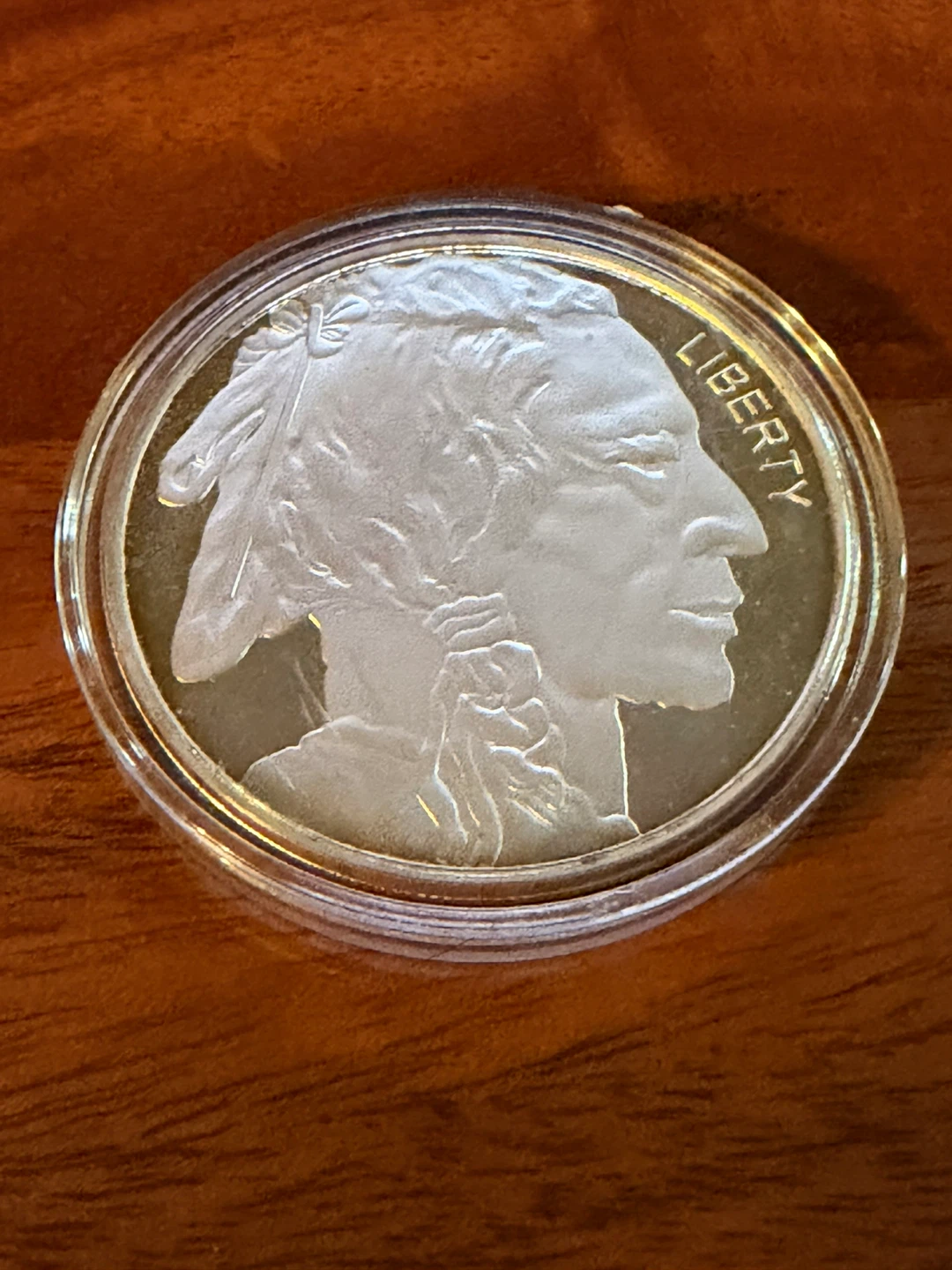 One Troy Ounce 999 Fine Silver Coin Indian/Buffalo