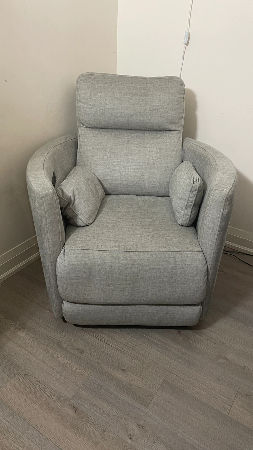 Grey Recliner Armchair with USB