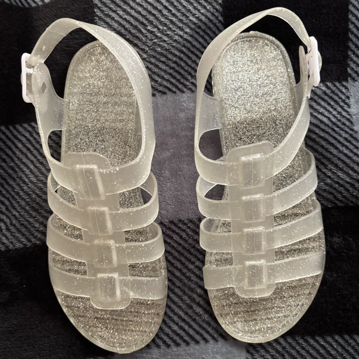 Clear Glitter Jelly Sandals - *Size Women 6.5-7* - photo 2