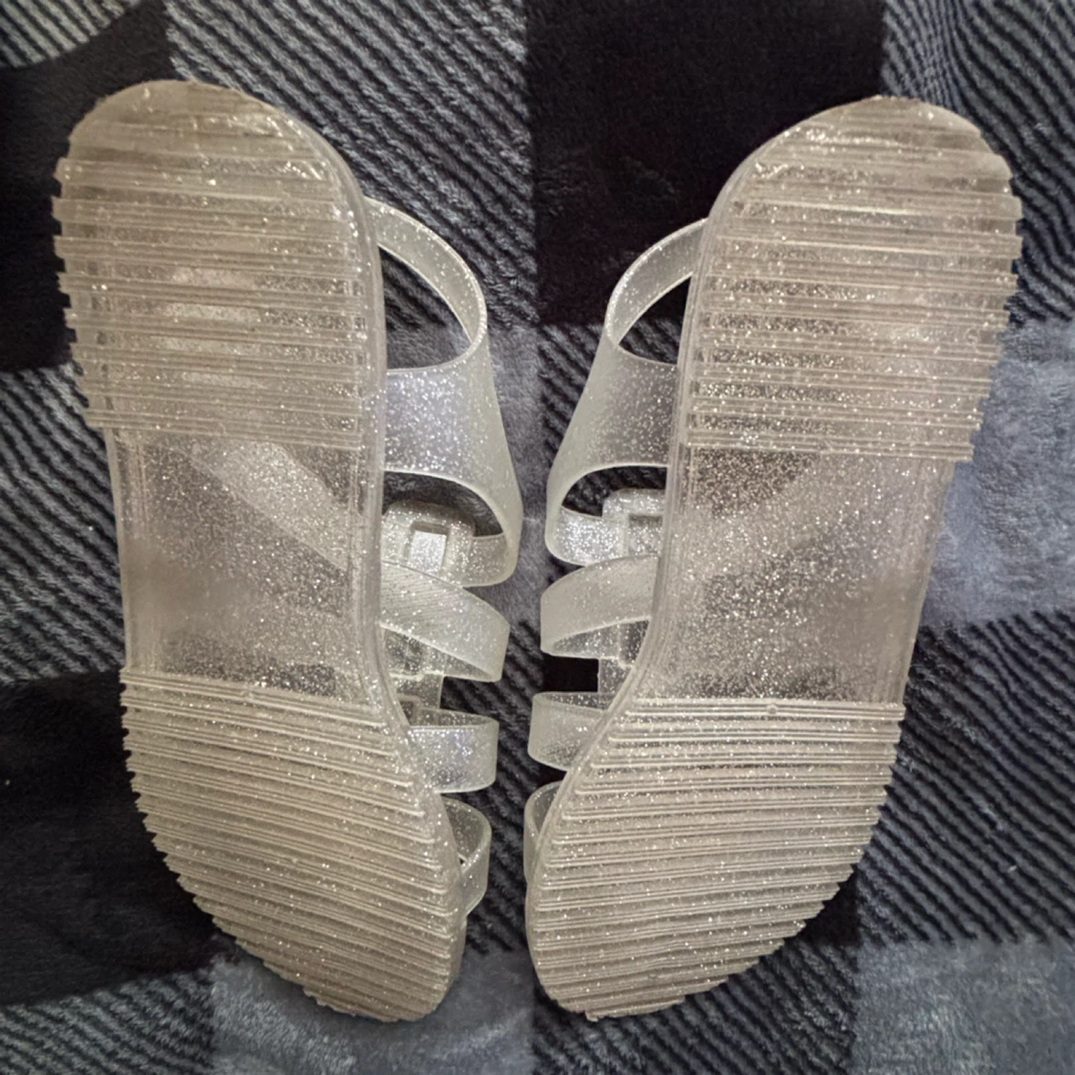 Clear Glitter Jelly Sandals - *Size Women 6.5-7* - photo 3