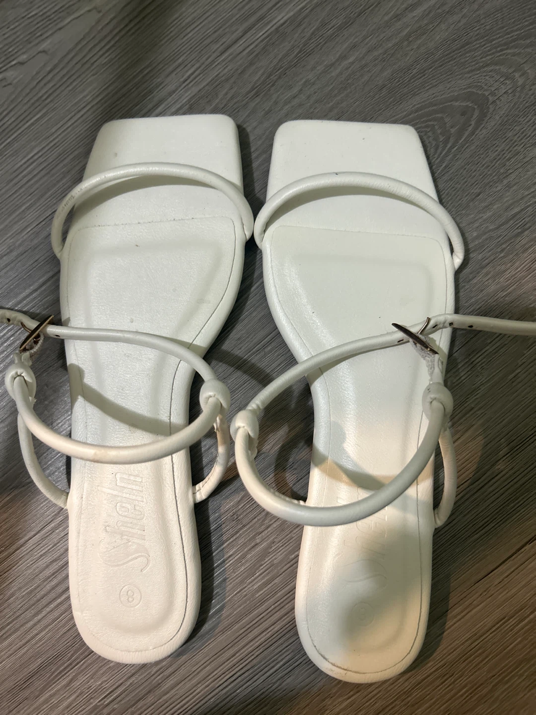 White SHEIN Strappy Flat Sandals