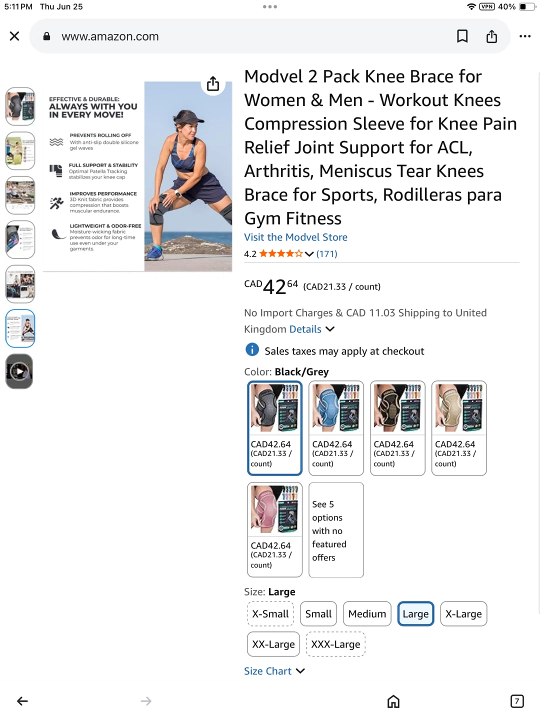 New Knee Compression Sleeves - Large (Pair) - photo 5