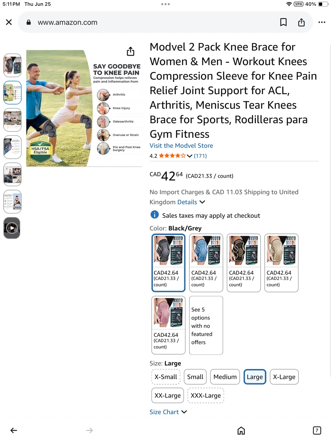 New Knee Compression Sleeves - Large (Pair) - photo 4