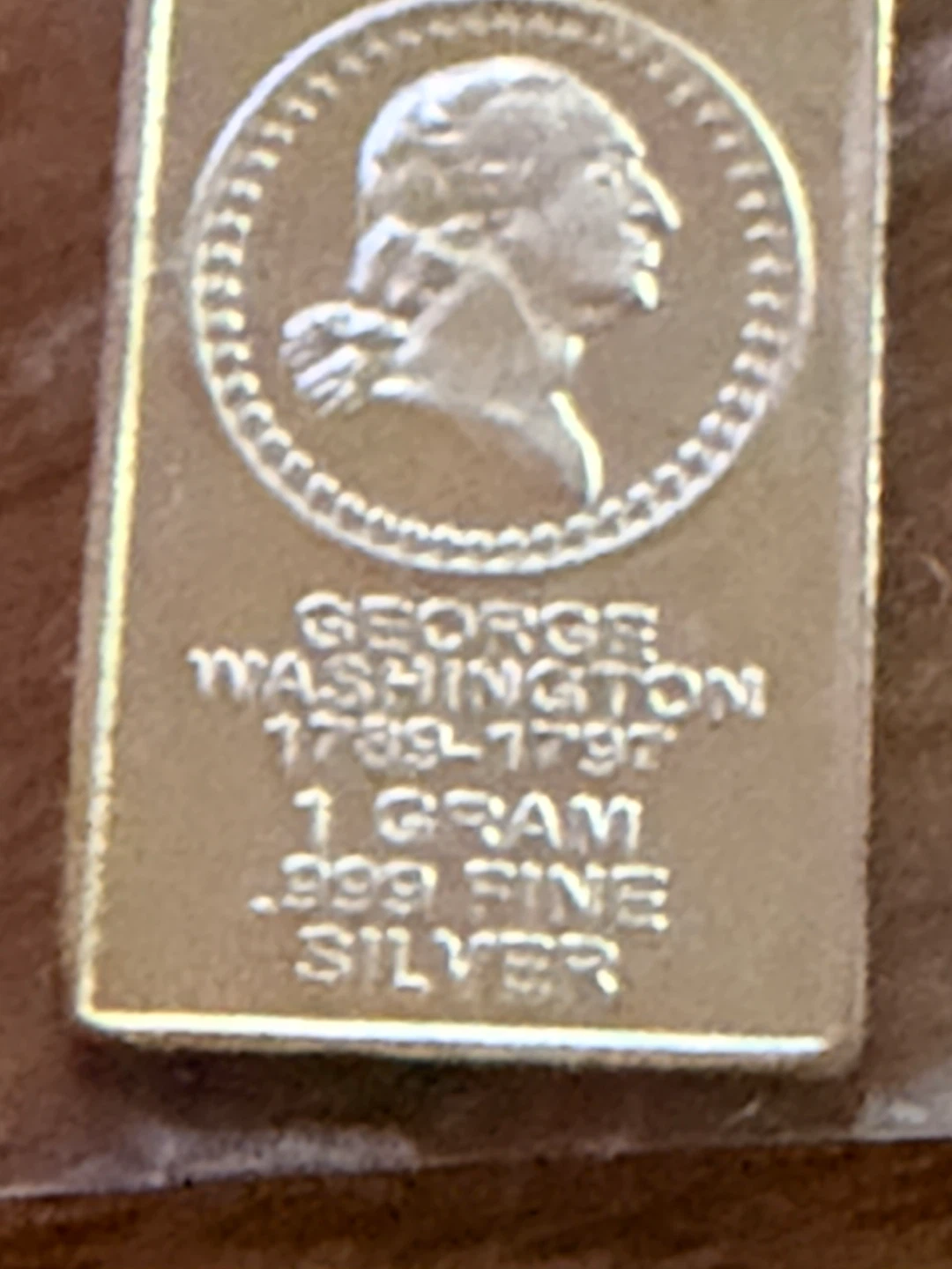 1 Gram .999 Fine Silver Bar - George Washington Bicentennial - photo 2