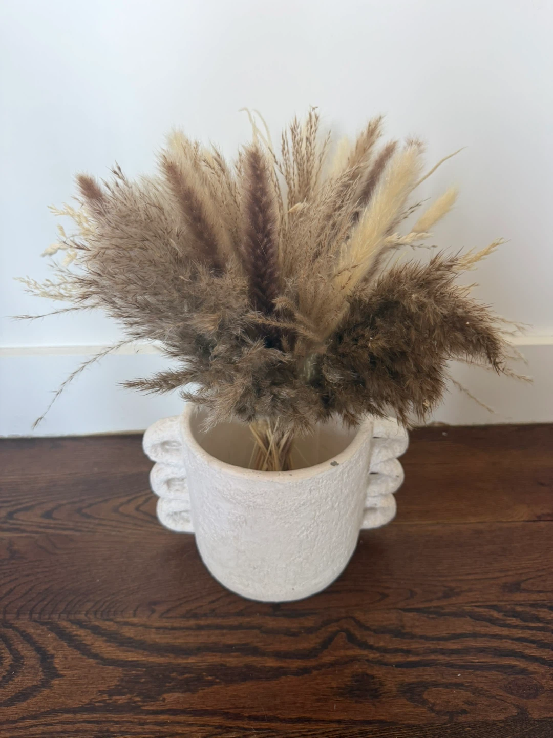 Textured Pot with Dried Pampas Grass Arrangement - photo 2