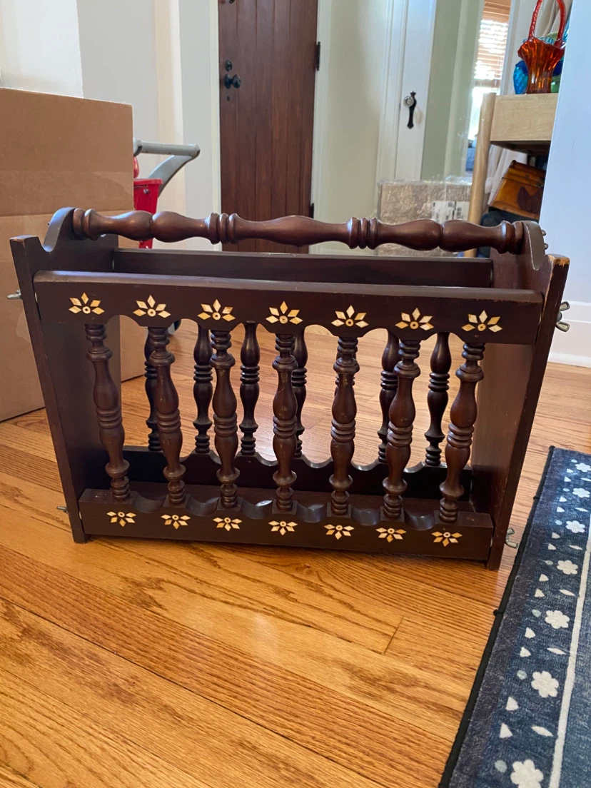 Vintage Wooden Magazine Rack