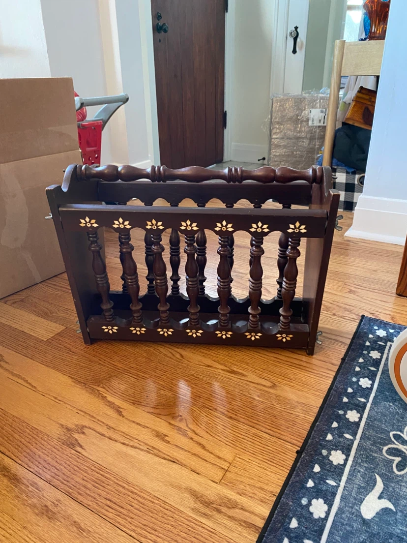 Vintage Wooden Magazine Rack - photo 2