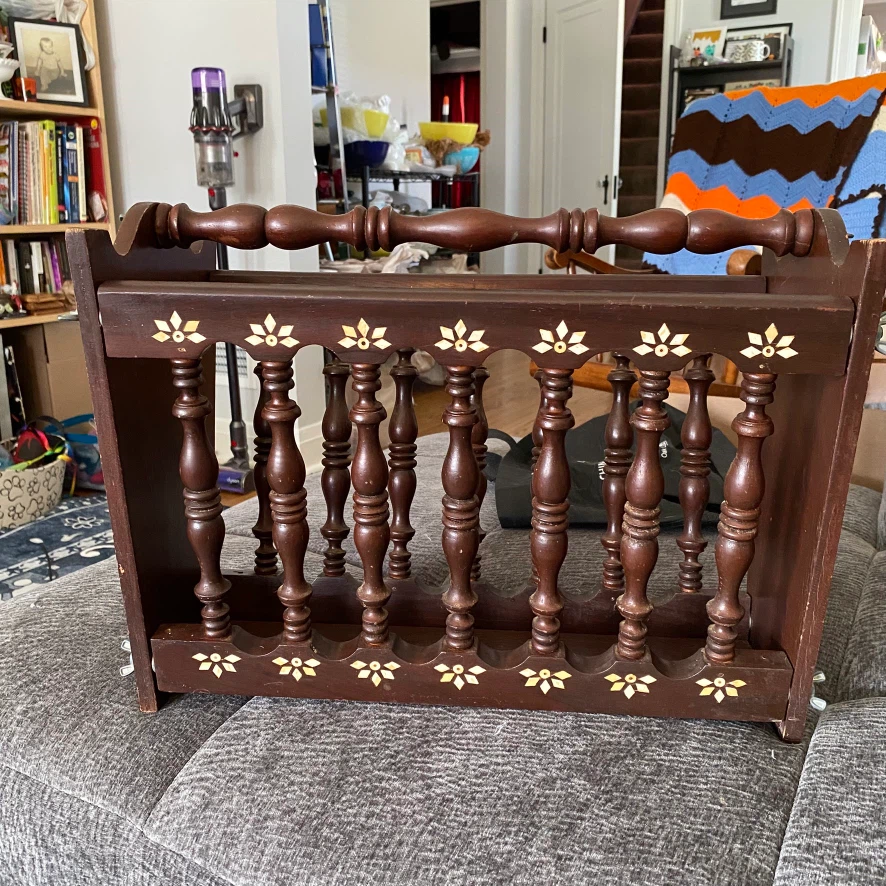 Vintage Wooden Magazine Rack - photo 3