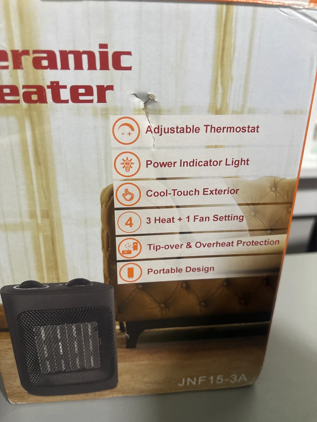 Portable Ceramic Heater with 3 Heat Settings - photo 5