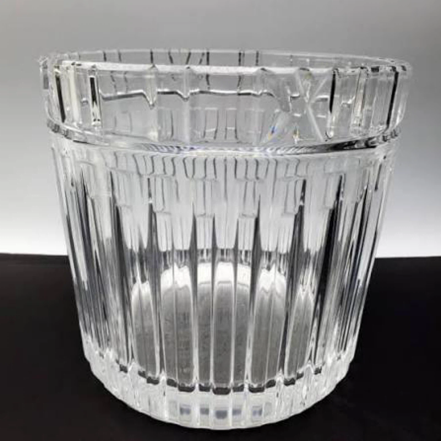 Tiffany and Co Crystal Ice Bucket with Vertical Ribbing
