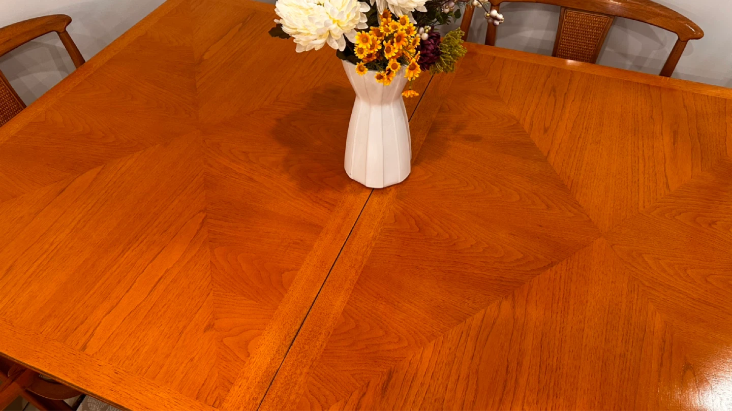 Thomasville Tamerlane mid-century walnut dining set