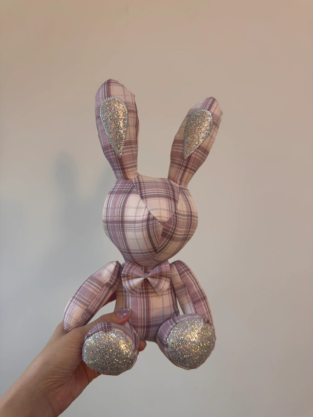 Plush Bunny Toy with Sparkle Accents