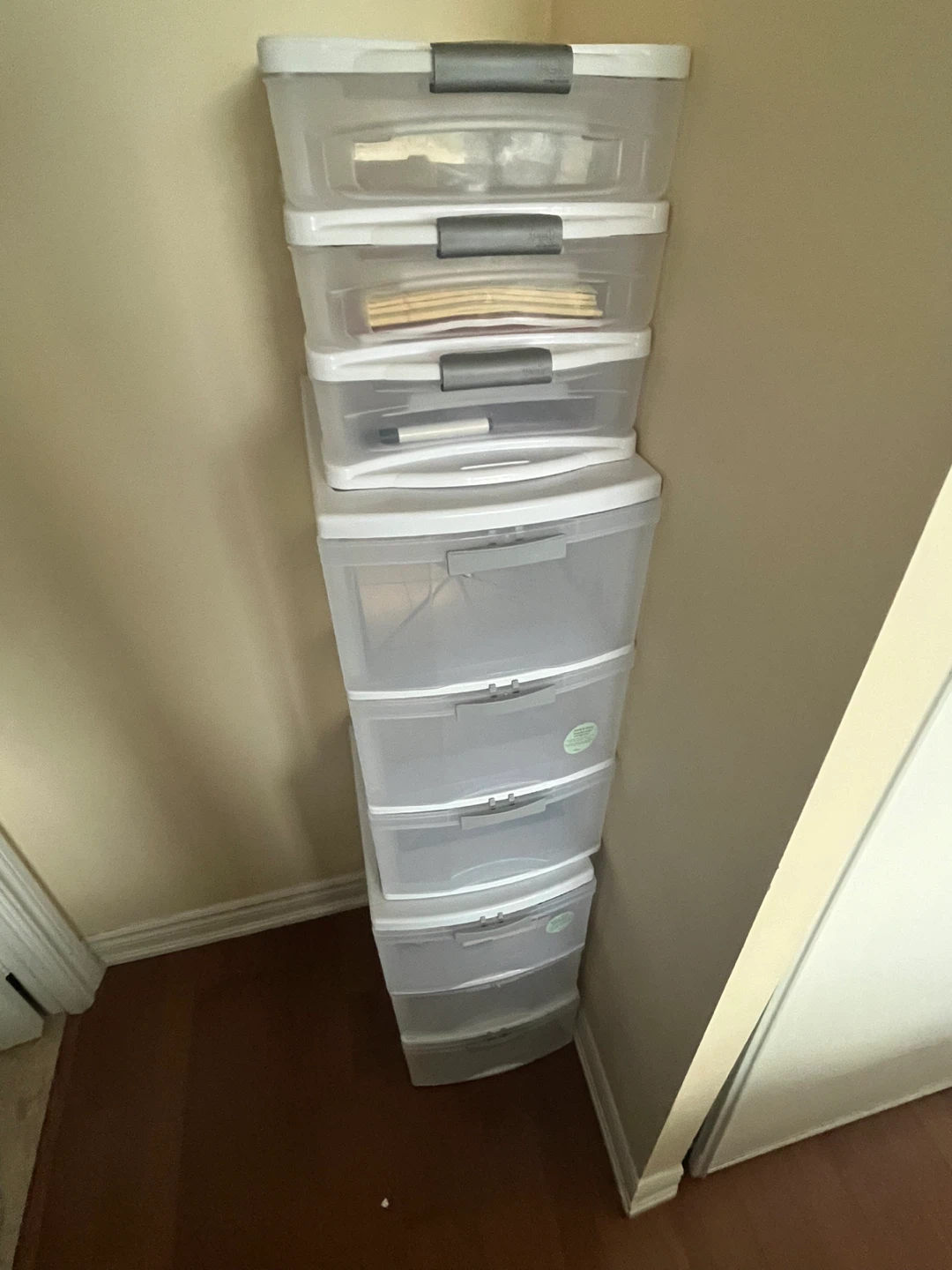 Stackable Clear Plastic Storage Drawer Tower