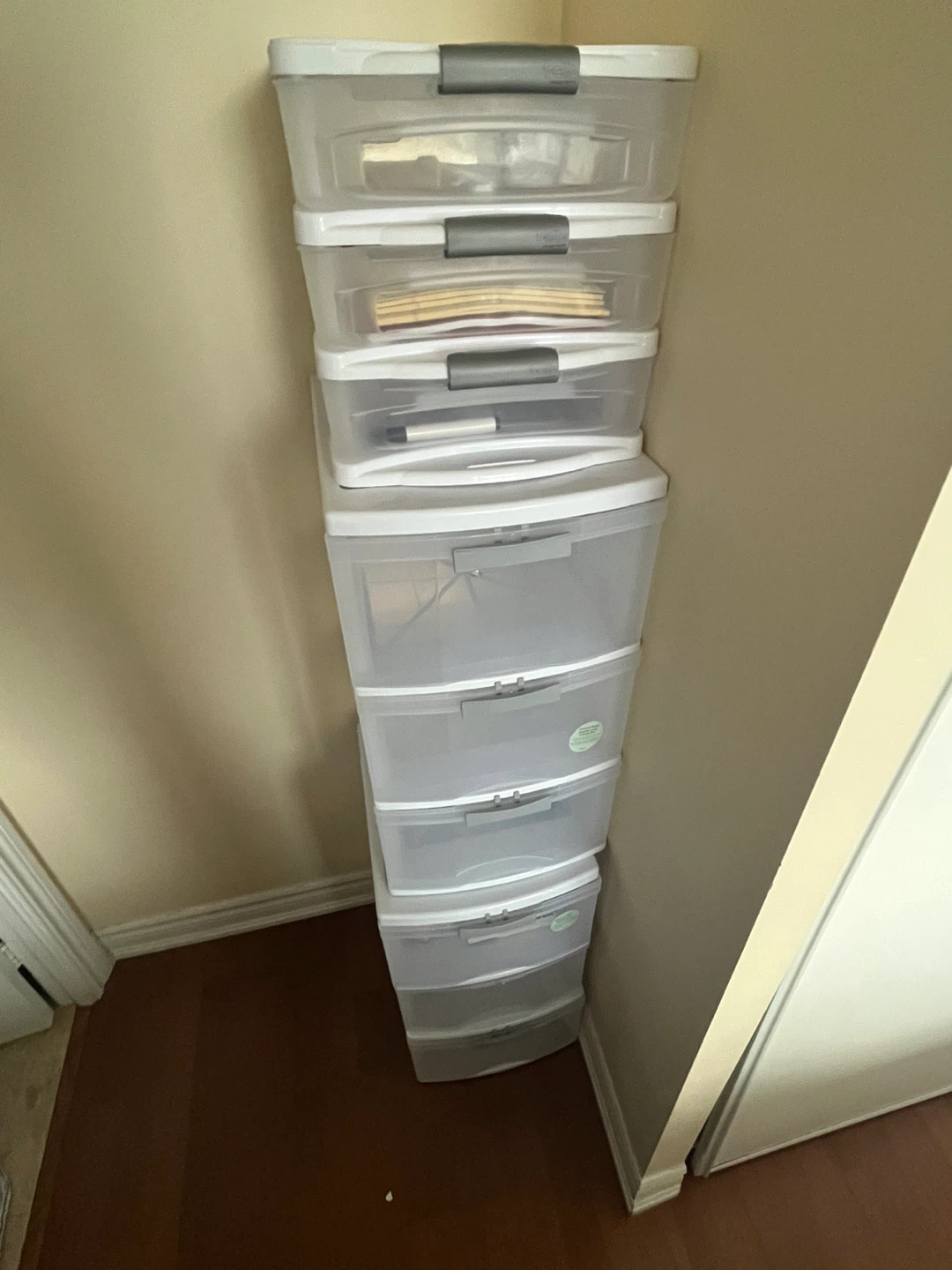 Stackable Clear Plastic Storage Drawer Tower - photo 2