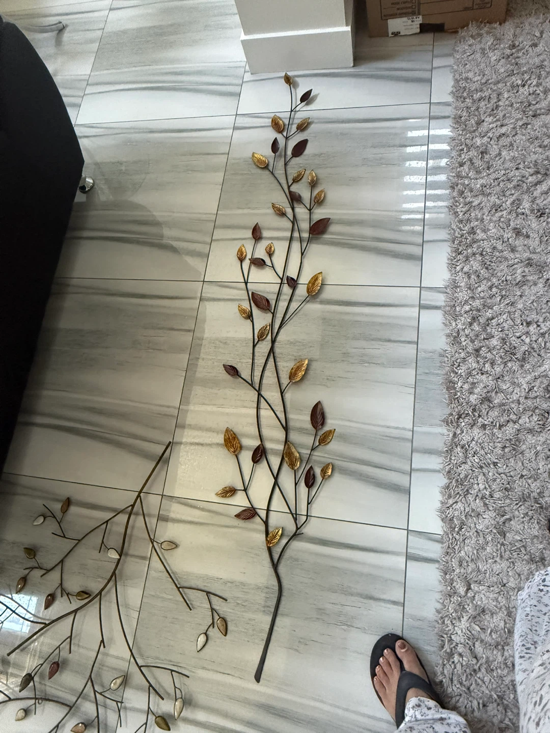 Metal Wall Art Decor Branch with Leaves - photo 2