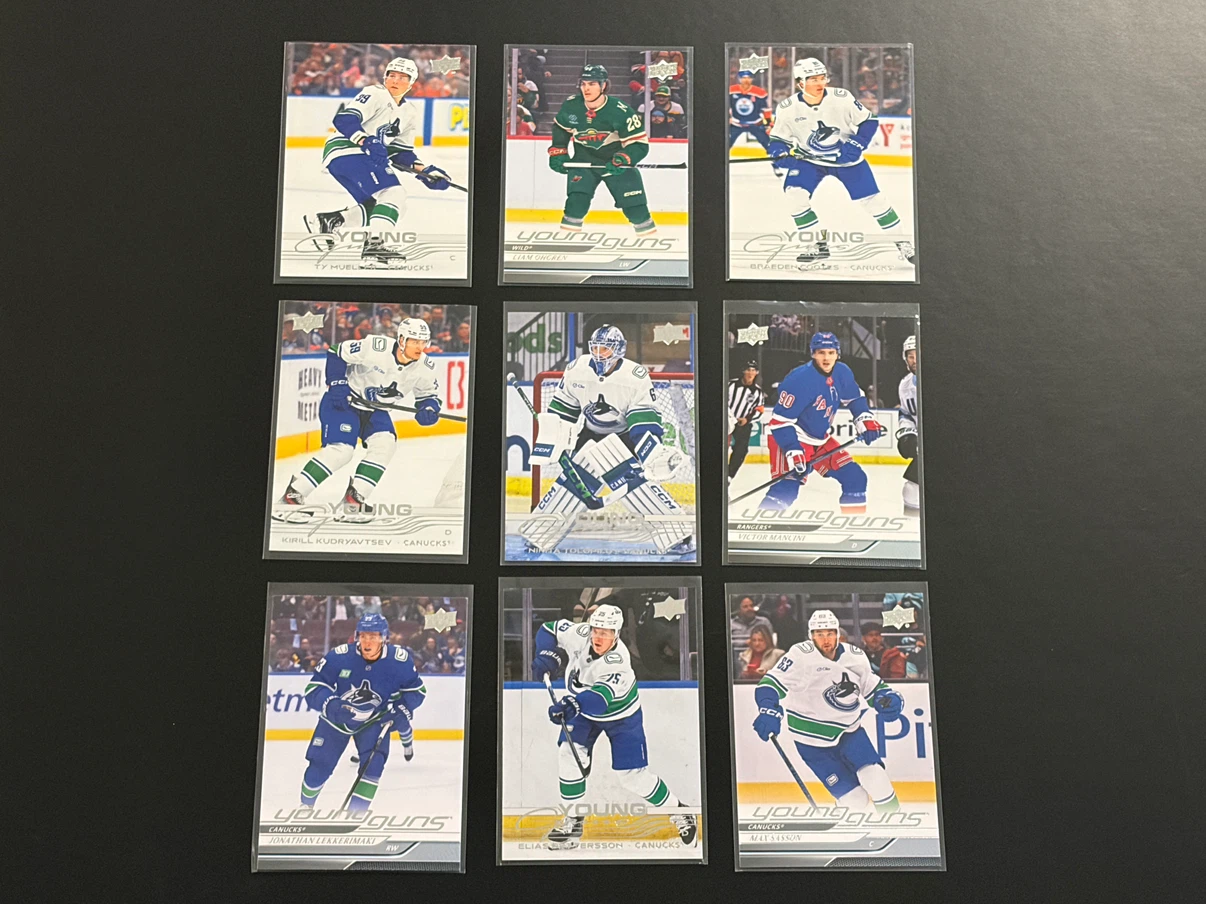 Young guns rookie cards Canucks Cootes Lekkerimaki Ogren