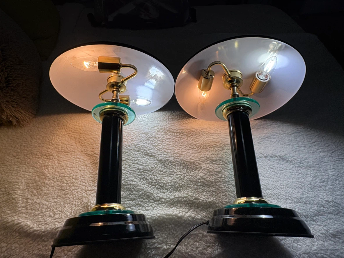 Pair of Black Vintage Mushroom Lamps - photo 3