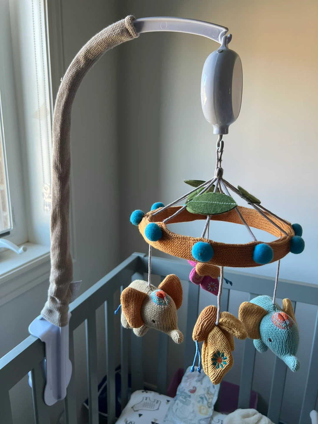Knitted Elephant Baby Mobile - photo 2