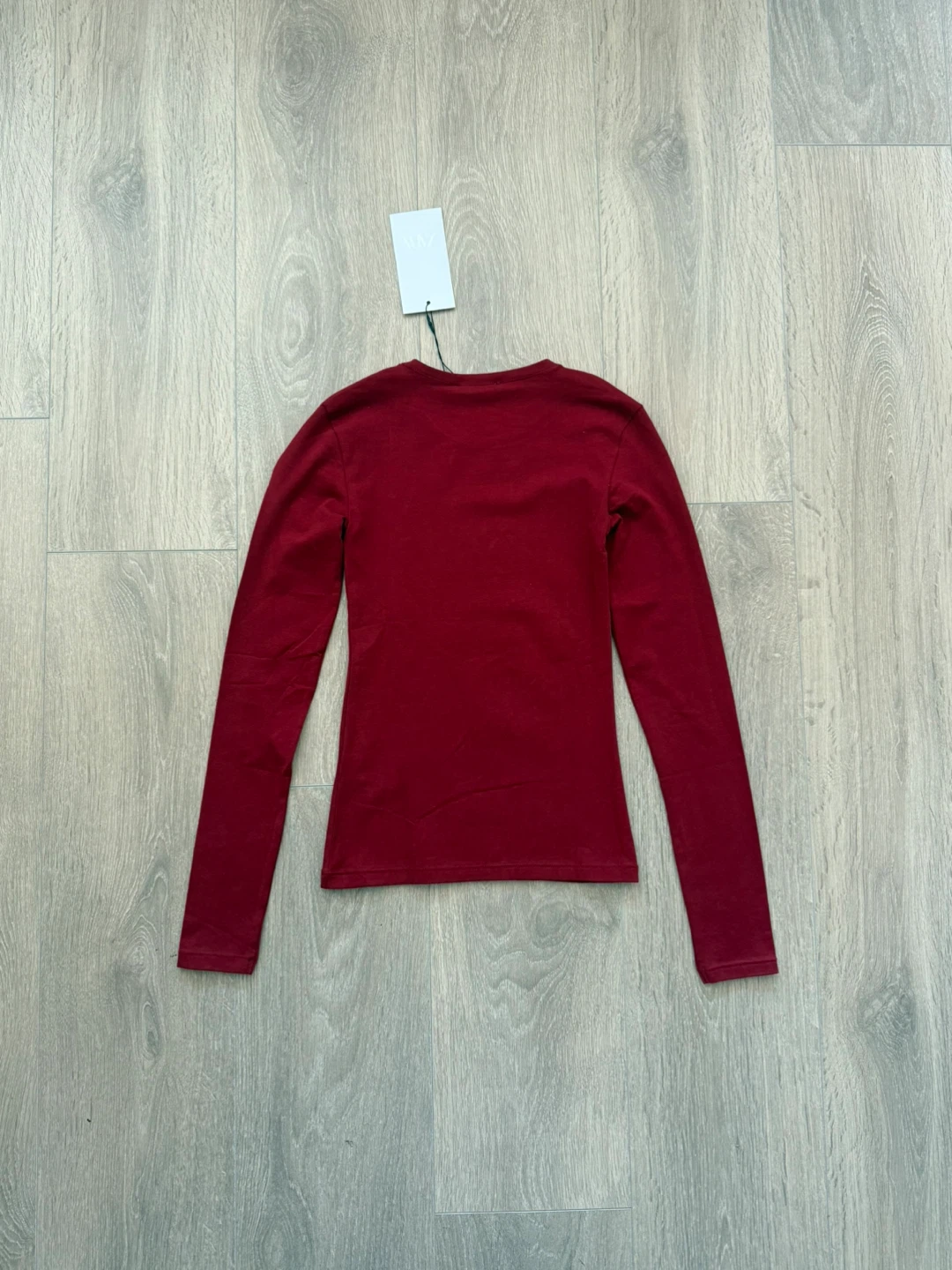 Zara Long Sleeve Shirt - Burgundy - Size S - photo 2