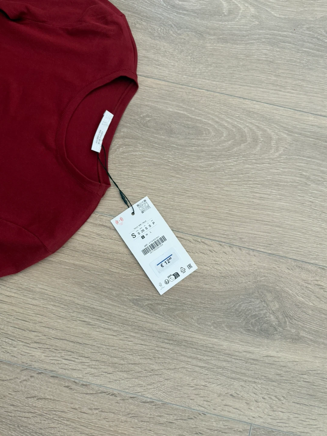 Zara Long Sleeve Shirt - Burgundy - Size S - photo 3