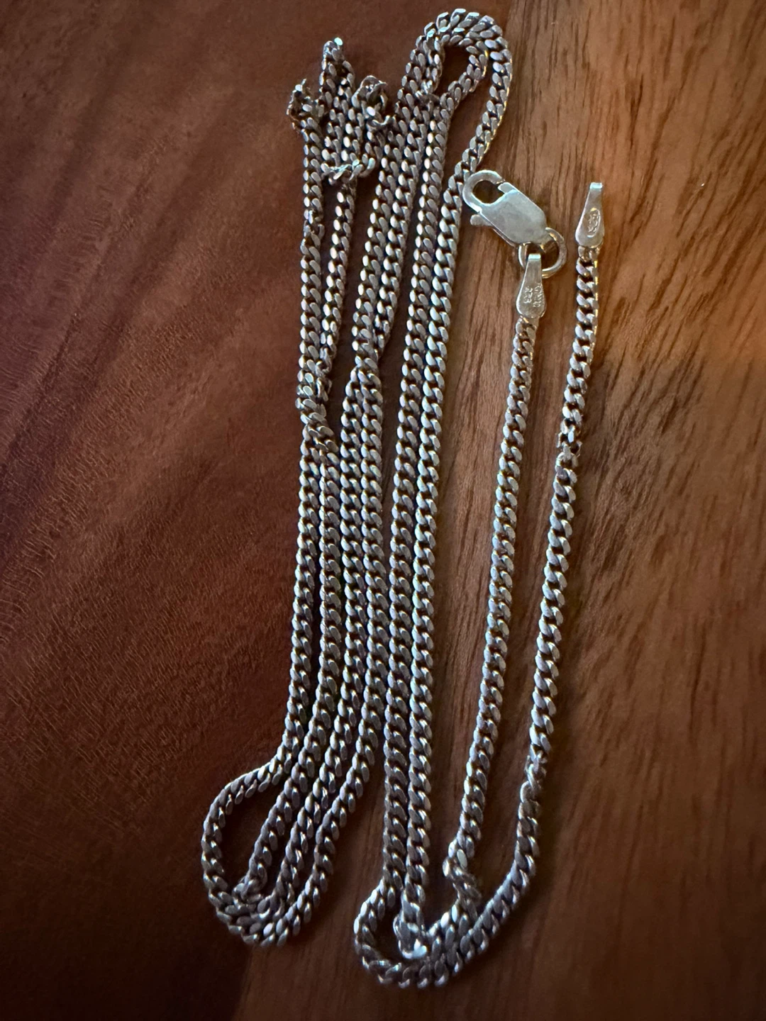 Sterling Silver Fine Cuban Link Chain Necklace 28in/1mm