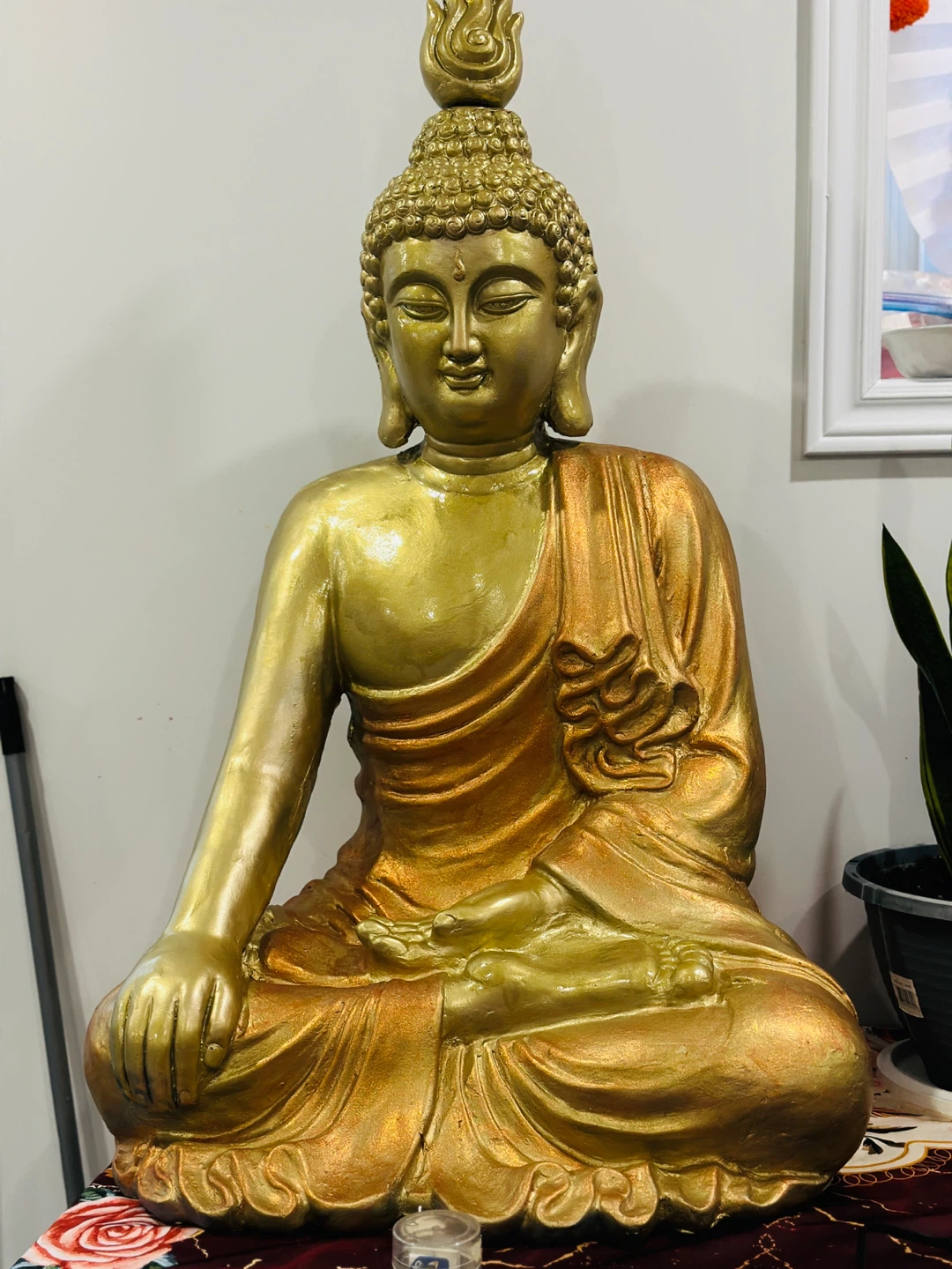 Majestic Golden Meditation Buddha Sculpture