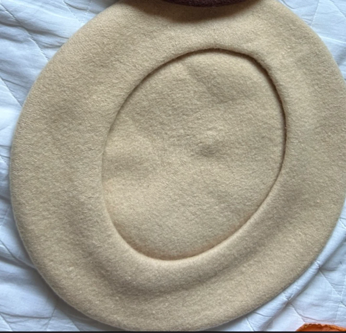 Beige Beret Hat
