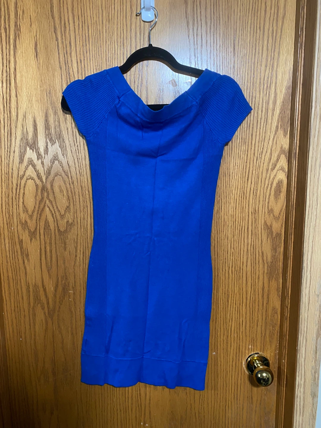 Royal Blue Cap-Sleeve Knit Dress - photo 2