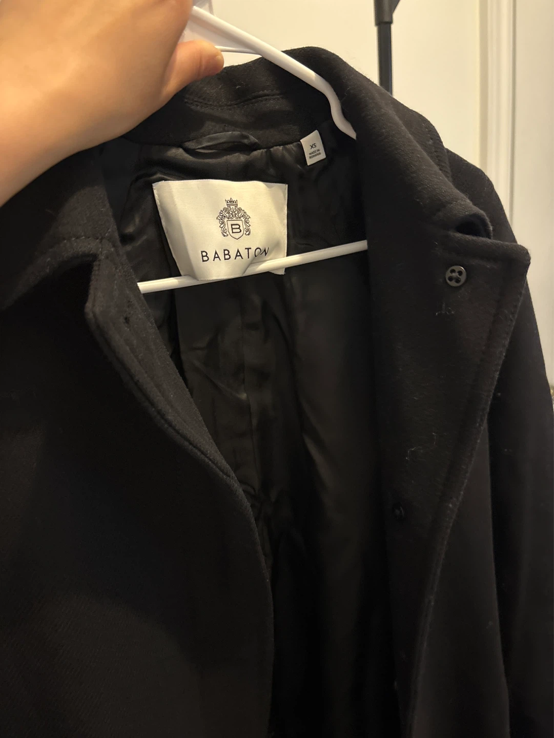 Babaton Black Wool Coat XS