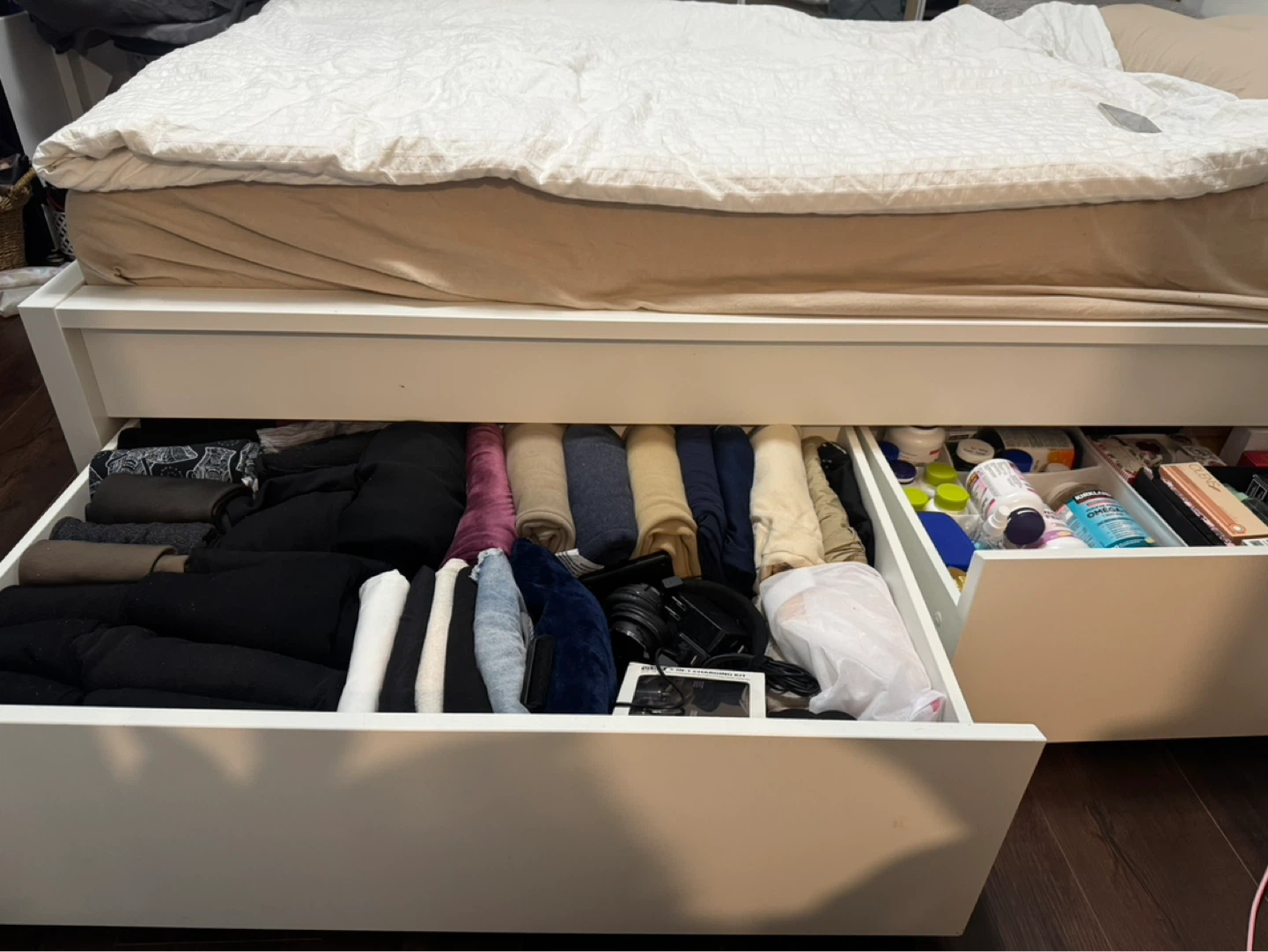 MALM High bed frame/2 storage boxes, white, Twin - photo 3