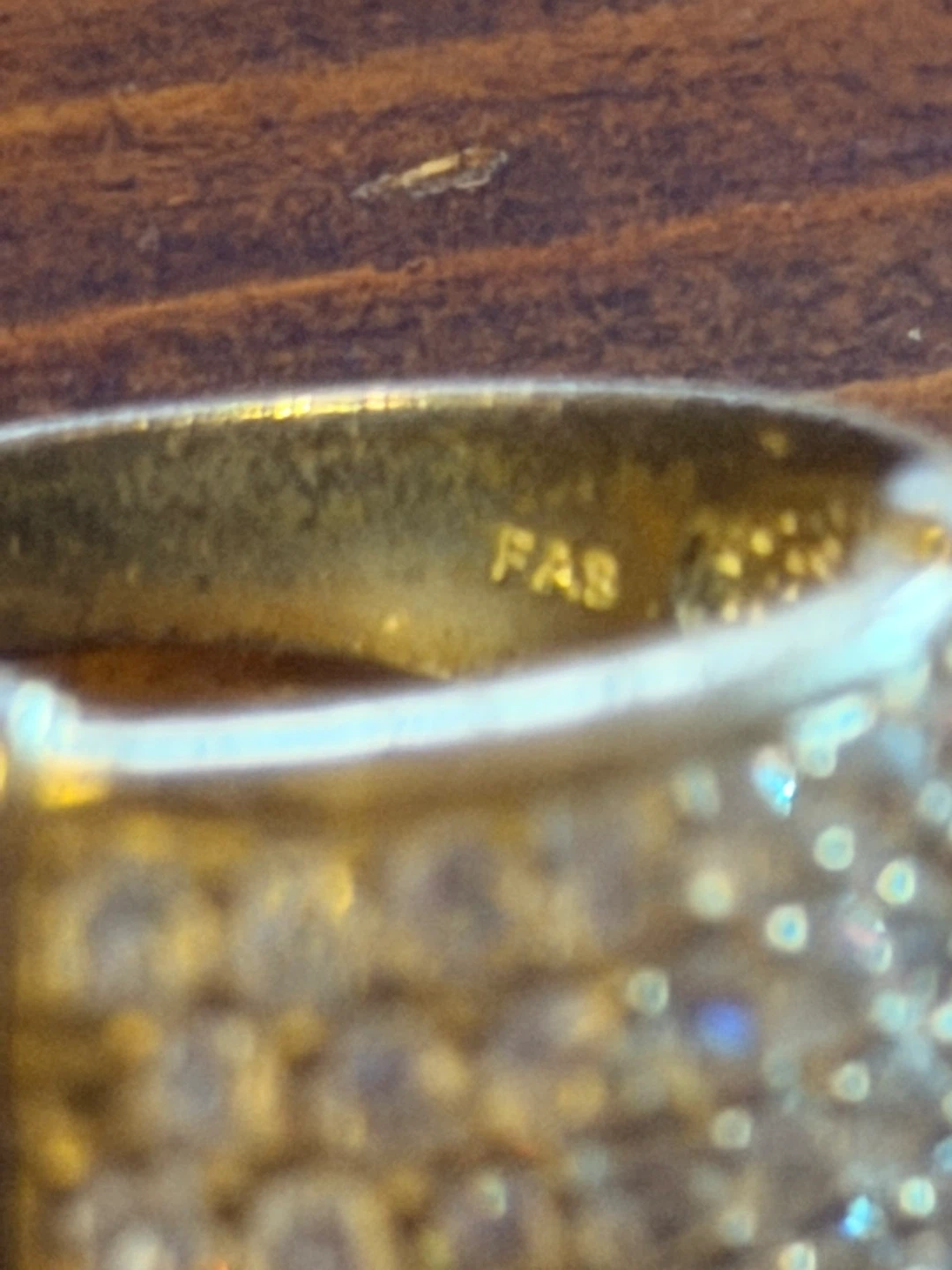 Sterling Silver "FAS" Ring with Pave CZ Stones Sz 9 - photo 4