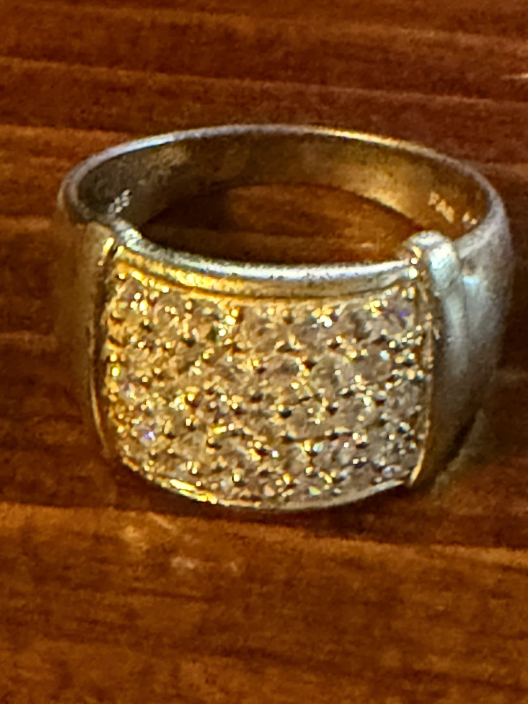 Sterling Silver "FAS" Ring with Pave CZ Stones Sz 9 - photo 2