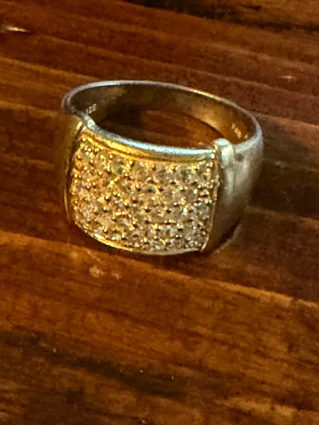 Sterling Silver "FAS" Ring with Pave CZ Stones Sz 9 - photo 5
