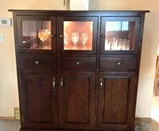 Solid Birch Curio Cabinet with Lights - excellent condition