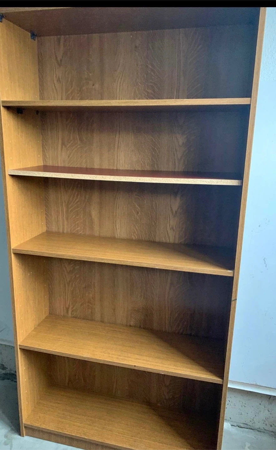 Tall 5-Shelf Wood Bookcase
