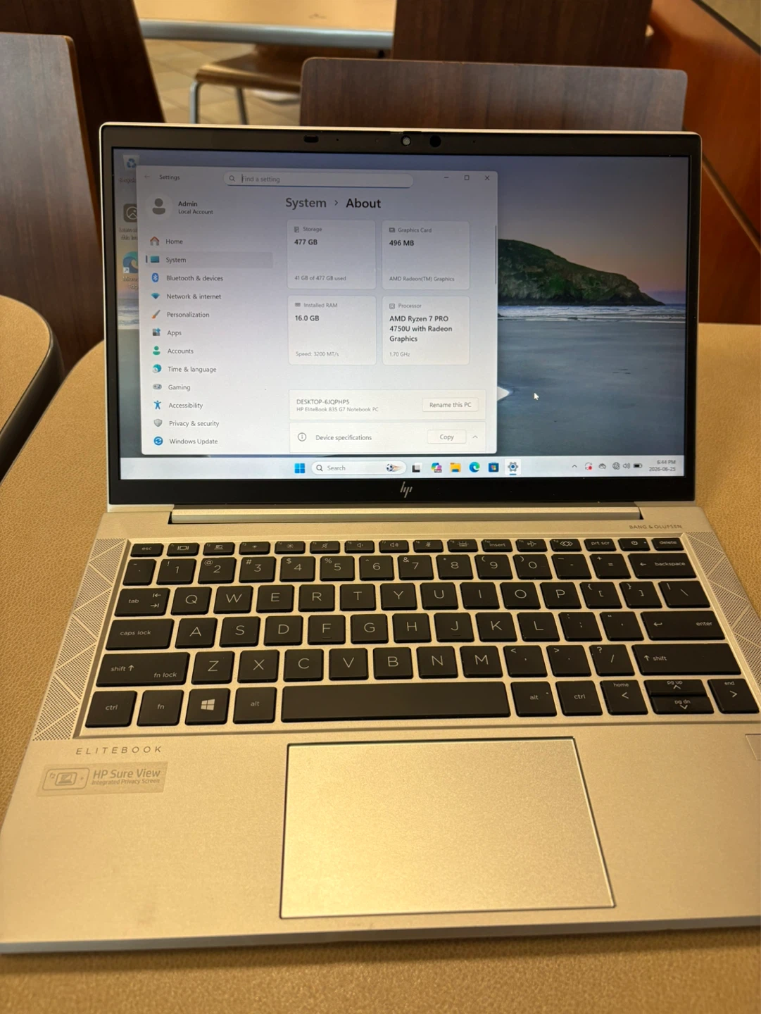 HP 835 G7 8 core Ryzen 7 PRO 4750u/16gb RAM/512GB SSD - photo 2