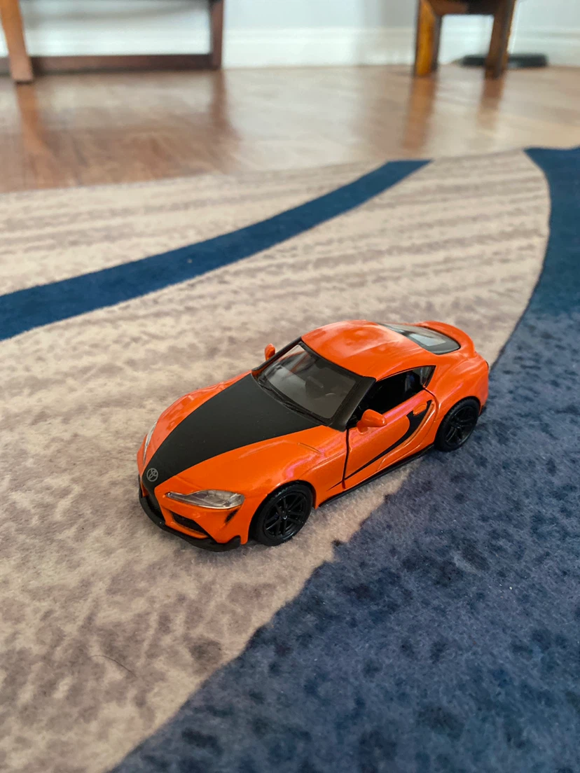 Orange Toyota Supra Toy Car