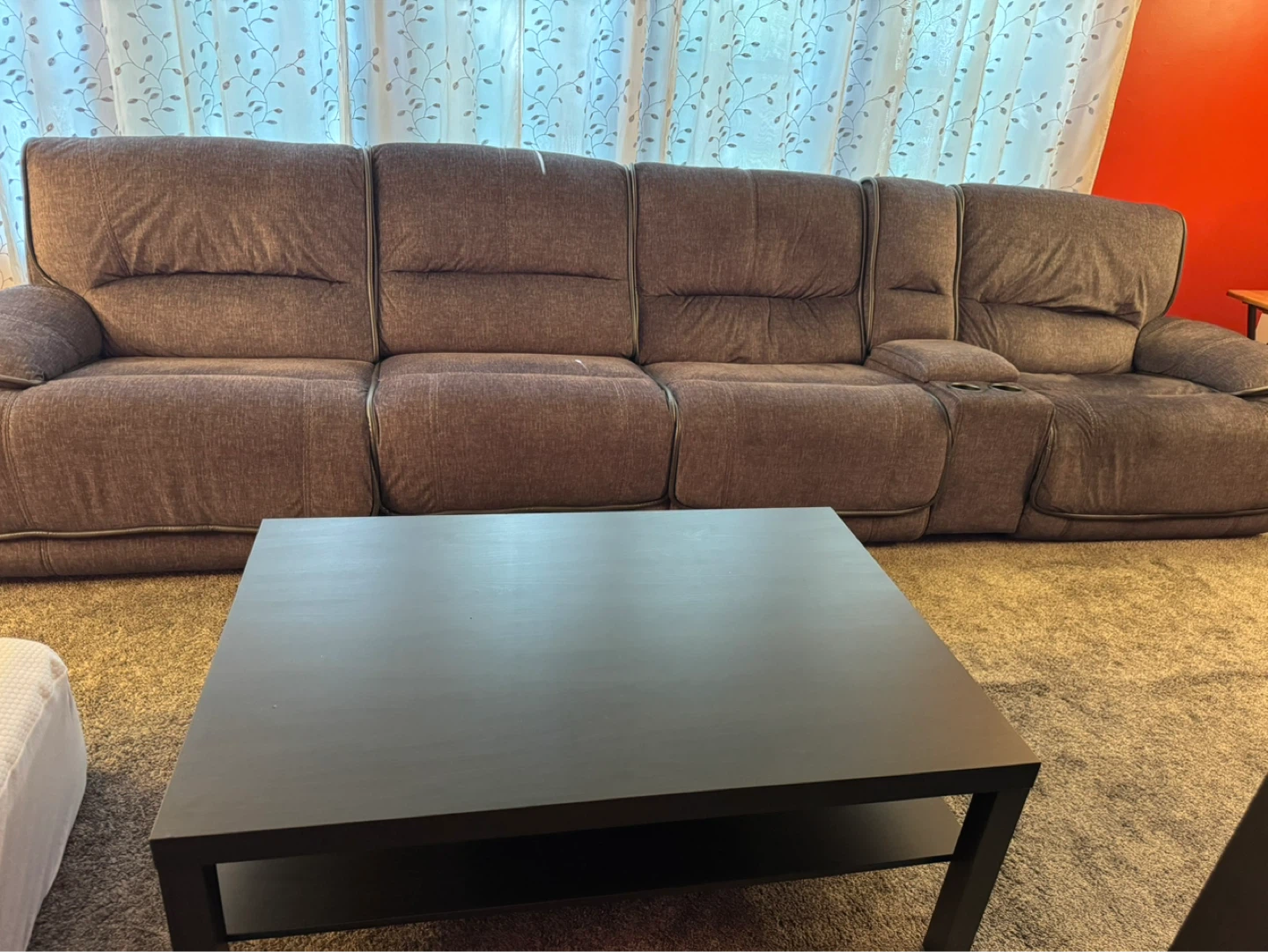 Gray Sectional Reclining Set with USB Ports - photo 4
