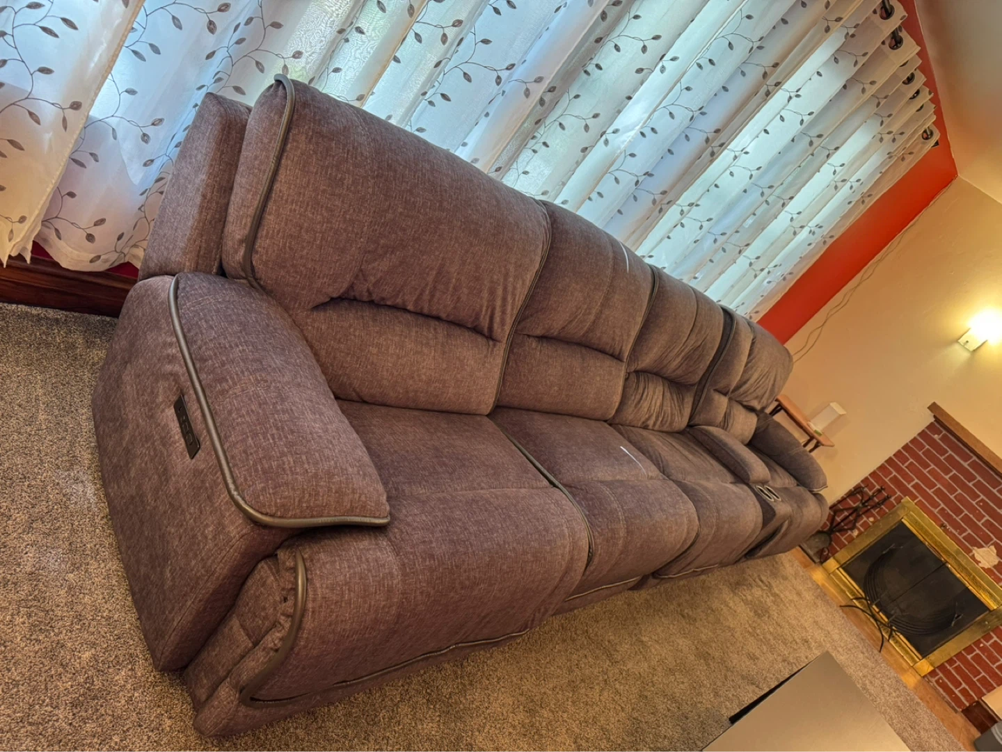 Gray Sectional Reclining Set with USB Ports - photo 2
