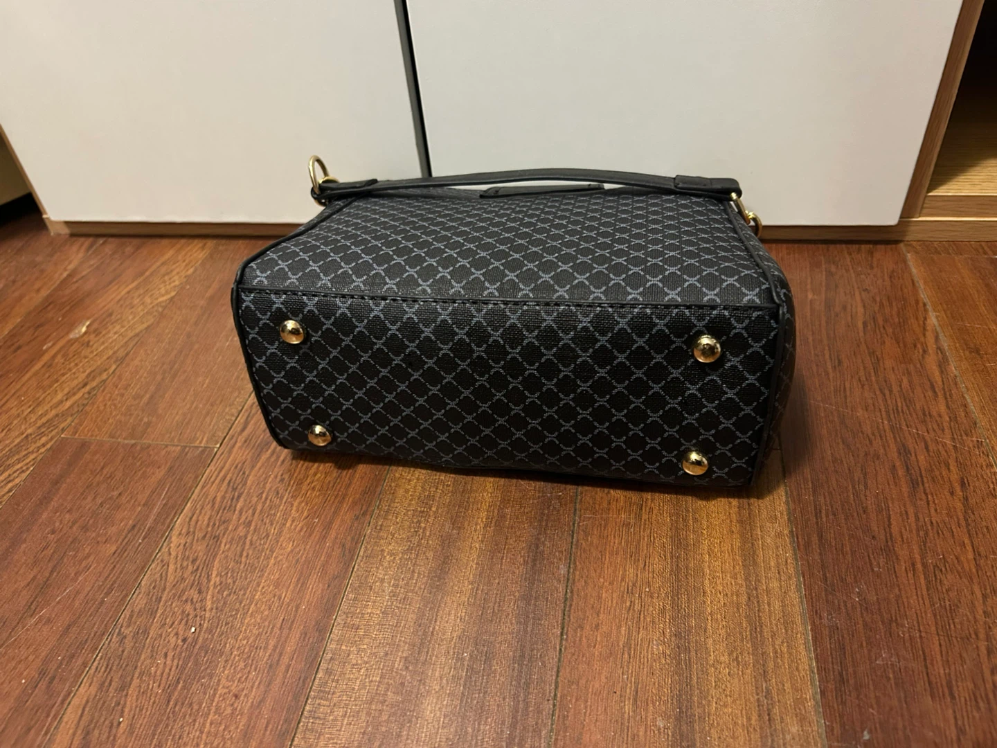 Chic Black & Grey Geometric Crossbody Handbag - New - photo 3