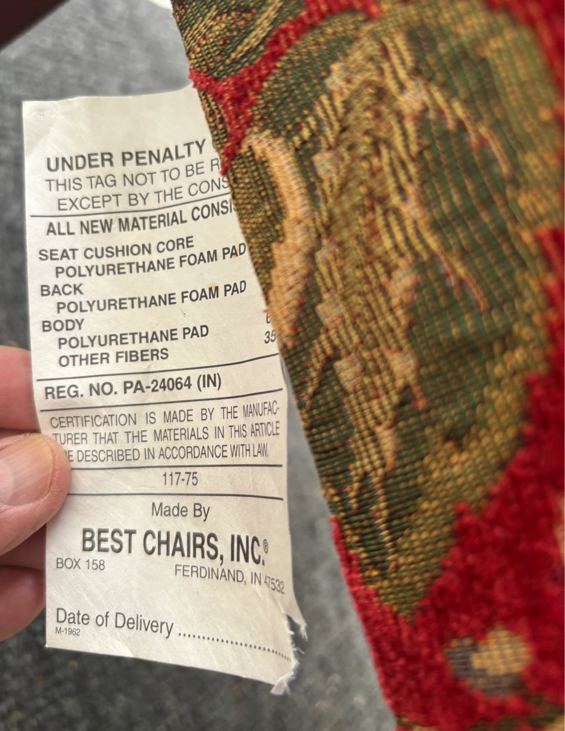 Accent Chair - Red Floral Upholstery - photo 4