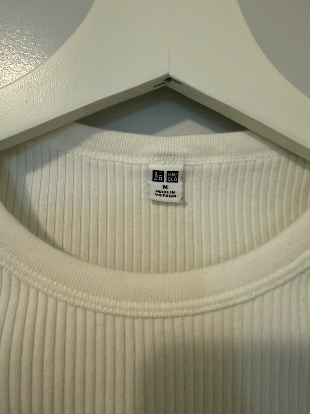Uniqlo Ribbed Short Sleeve Top - White - Size M - photo 2