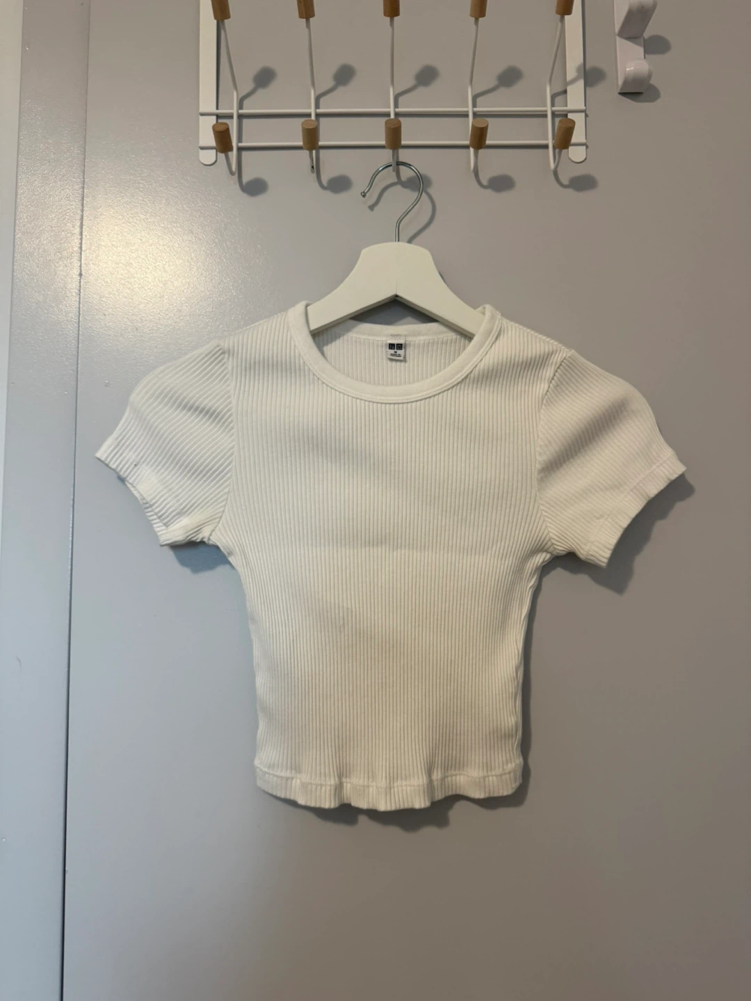 Uniqlo Ribbed Short Sleeve Top - White - Size M